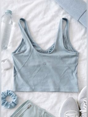 Lululemon Longline Sports Bra Crop Tank Light Blue Size 4